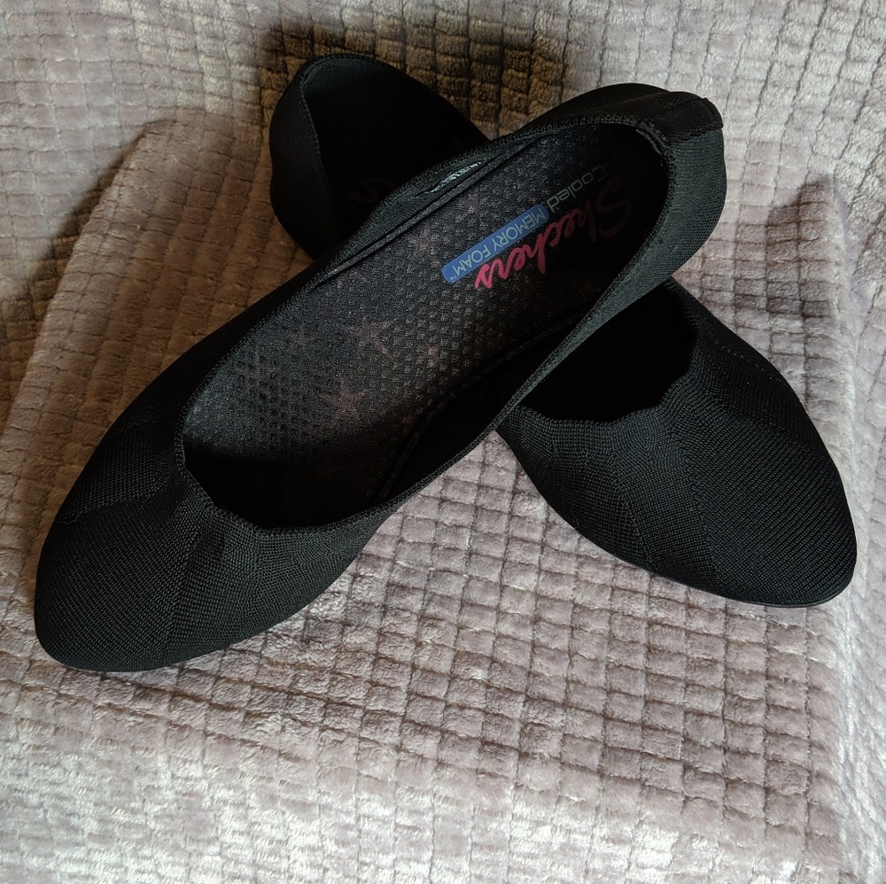 skechers air cooled memory foam ballet flats sz 10